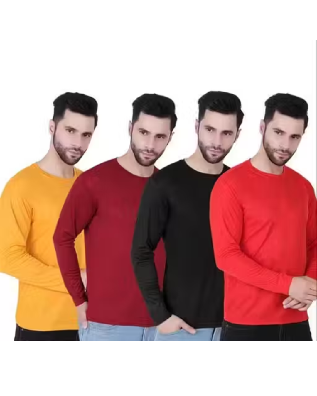 Pack of 4 – Fabshore DriFit Polyester Full‑Sleeve Tees
