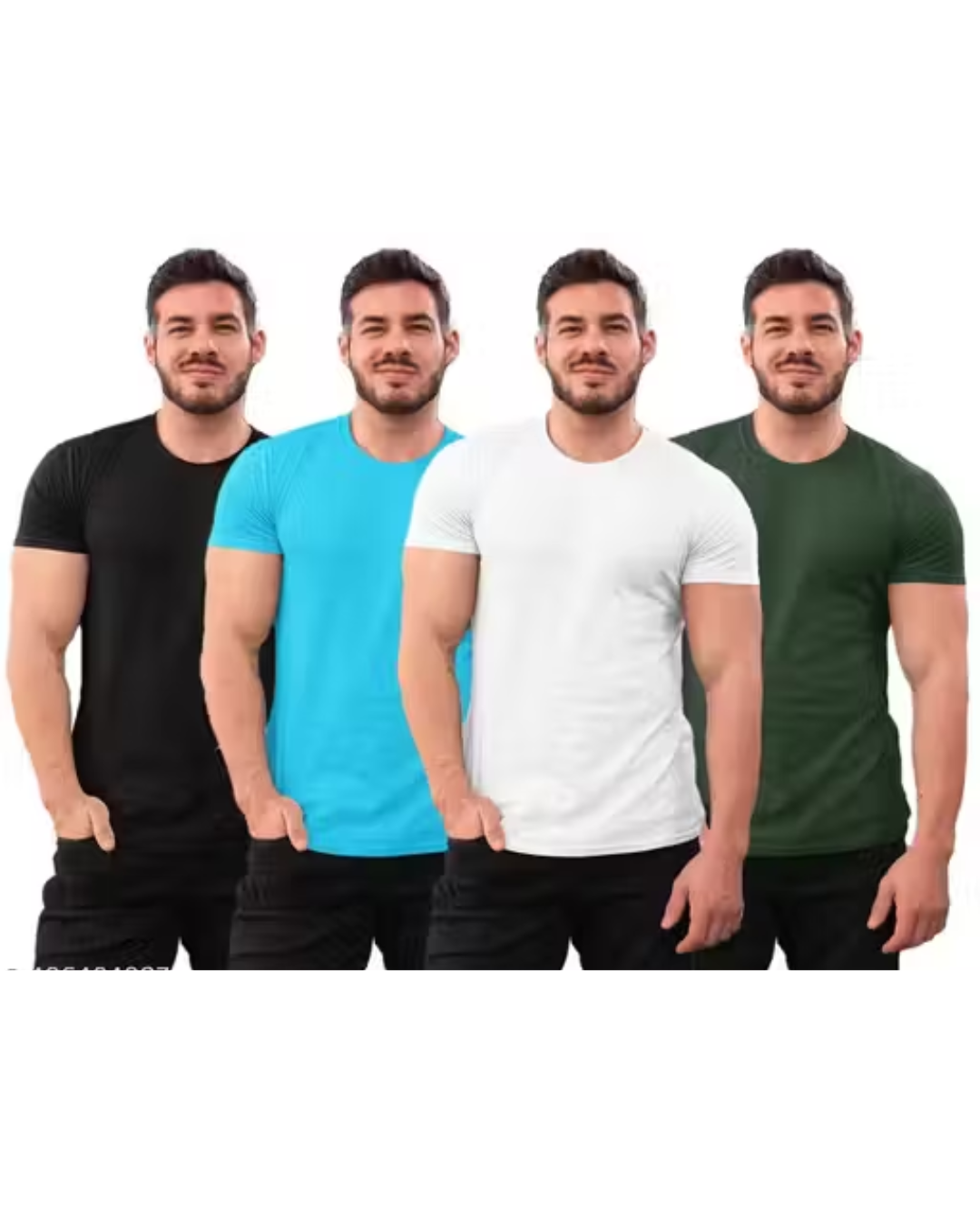 Men's Dri‑FIT Polyester Round‑Neck T‑Shirts – Pack of 4 | Cool, Dry & Value-Packed