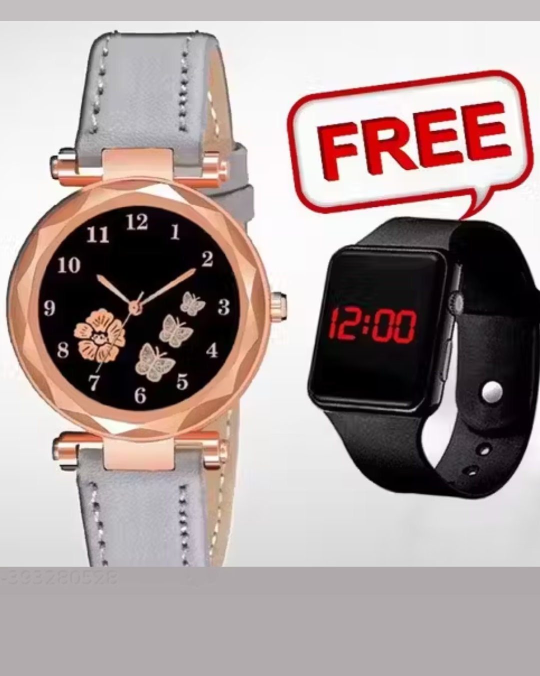 Women watch combo Best Quality Unique Flower Designer Leather Belt Analog and smartwatch for girls stylish girl watch