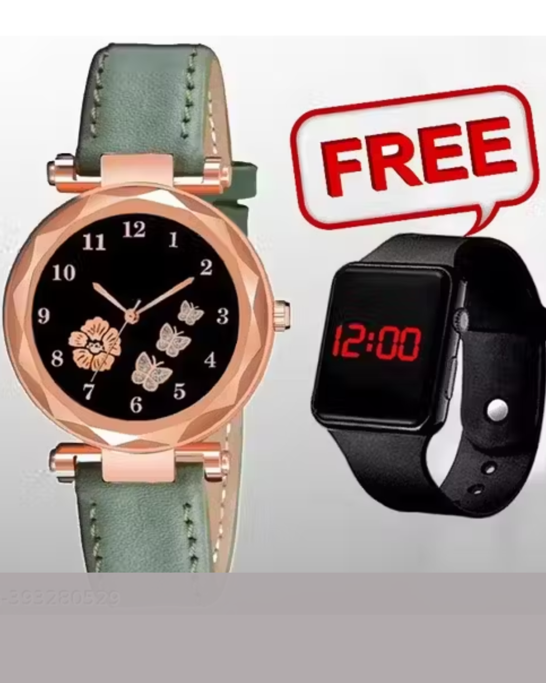 Women watch combo Best Quality Unique Flower Designer Leather Belt Analog and smartwatch for girls stylish girl watch