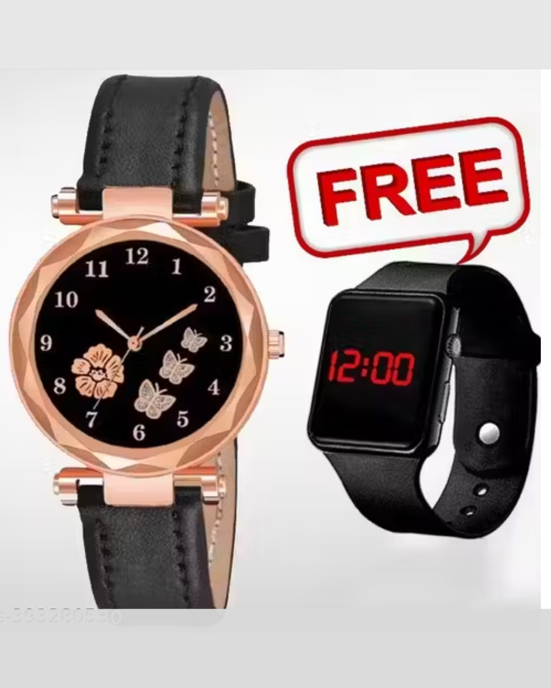 Women watch combo Best Quality Unique Flower Designer Leather Belt Analog and smartwatch for girls stylish girl watch