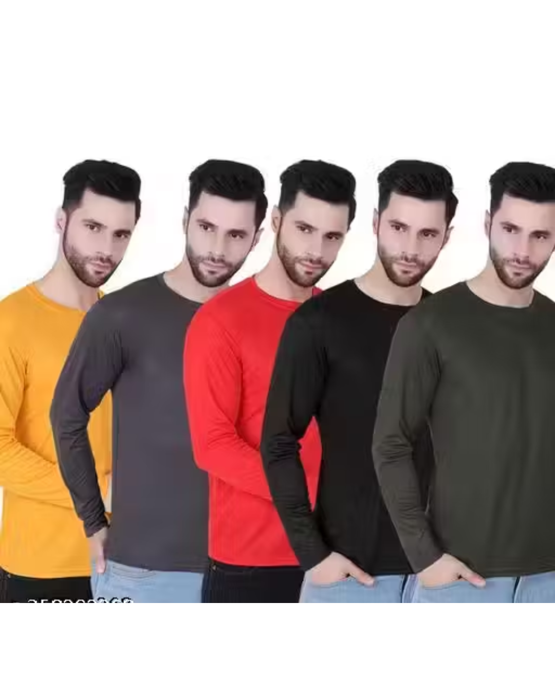 Pack of 5 – Fabshore DriFit Polyester Full‑Sleeve Tees