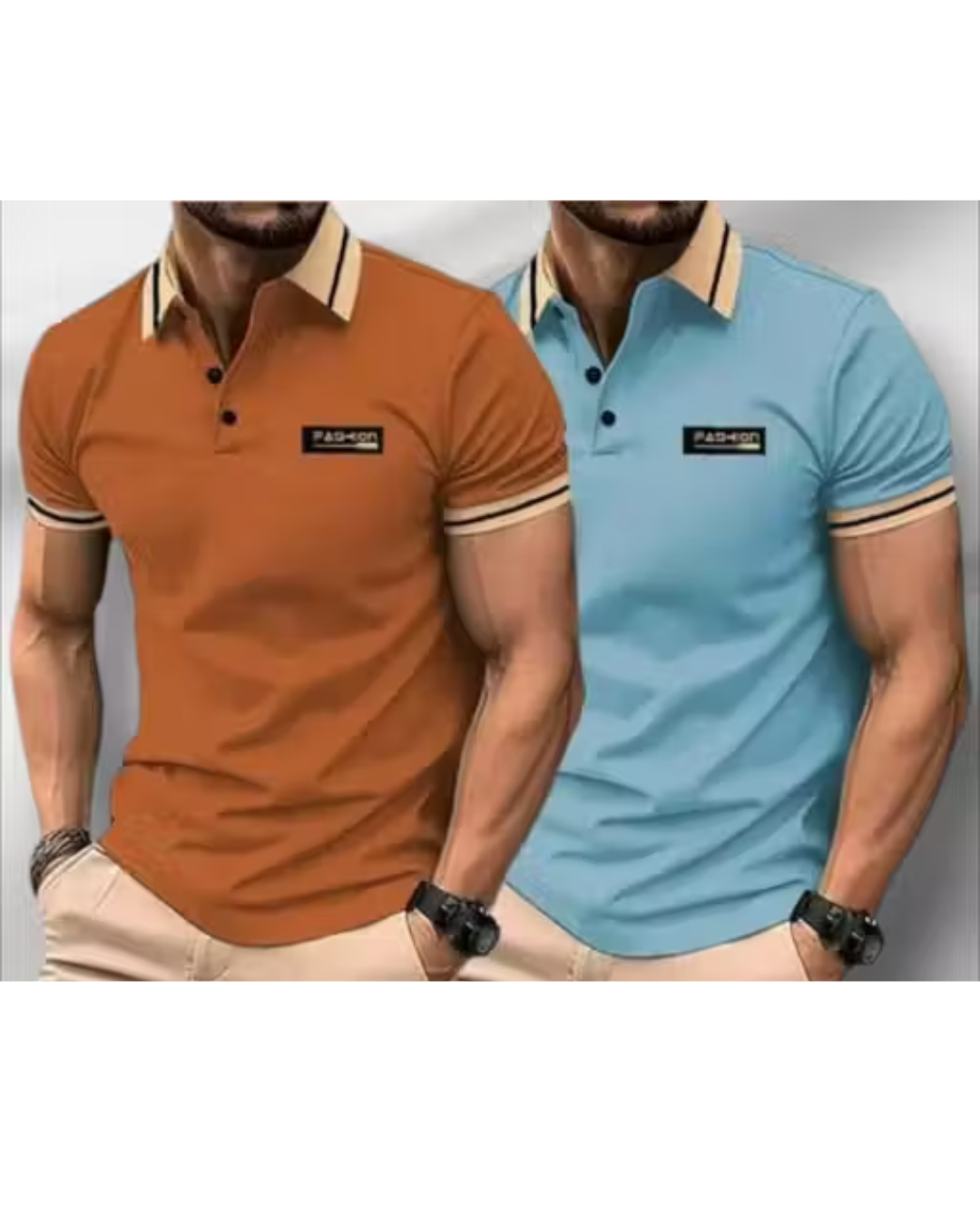Latest Half Sleeve T‑Shirt for Men's & Boys – Polo Collar, Solid, Poly Blend
