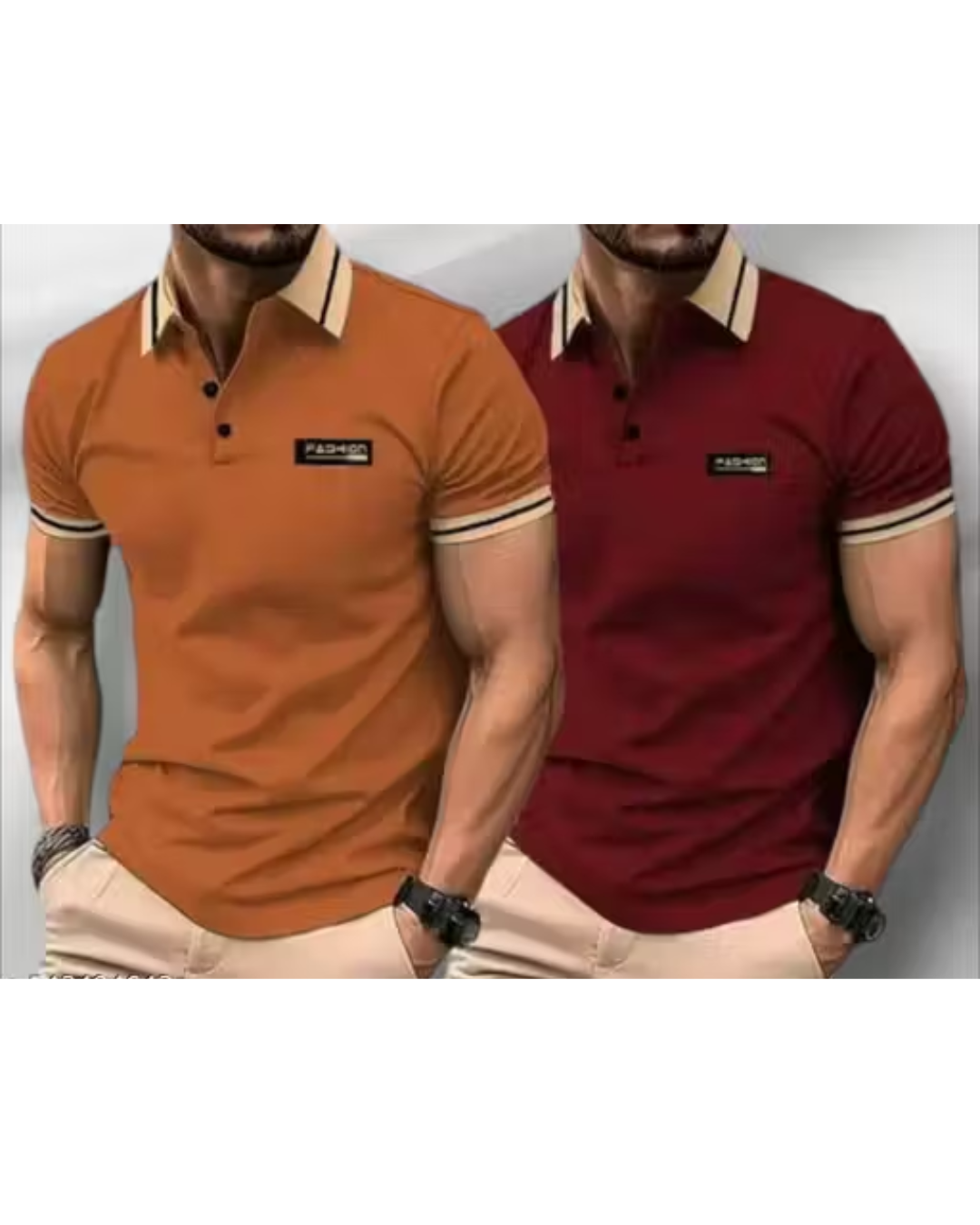 Latest Half Sleeve T‑Shirt for Men & Boys – Polo Collar, Solid, Poly Blend
