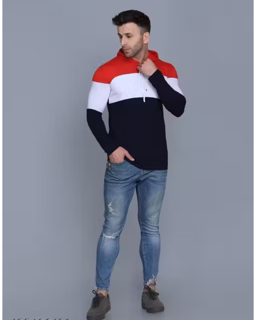 Men's Colorblocked Long Sleeve Cotton T‑Shirt – Comfortable & Stylish
