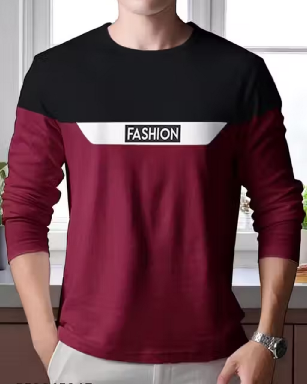 Stylish Men's Printed Cotton Full Sleeve T-Shirt – | Soft & Comfortable