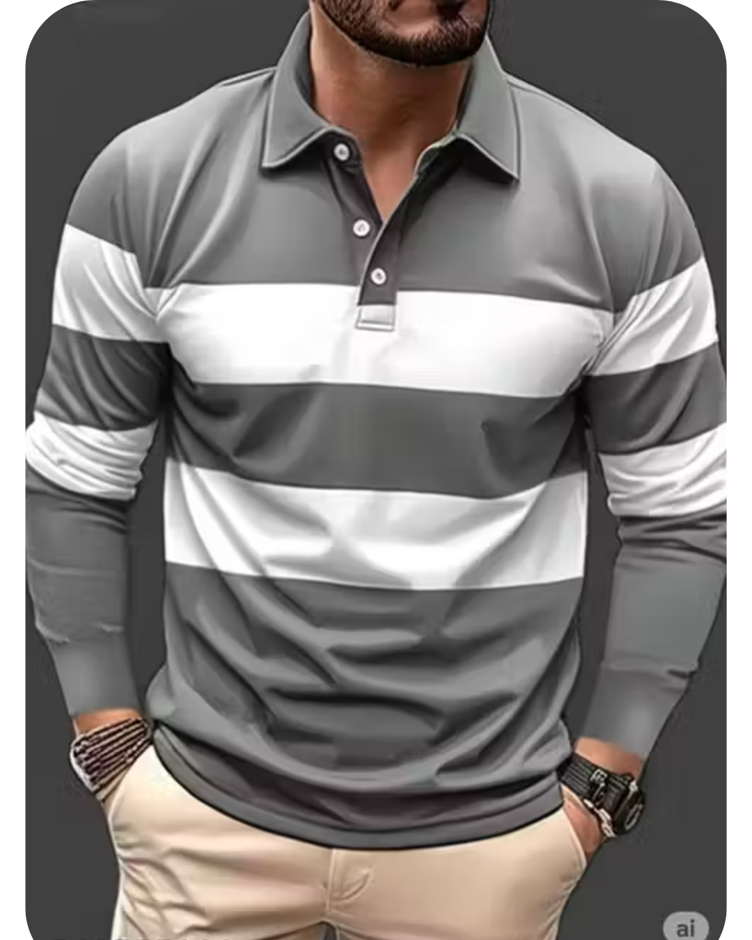 Men’s Casual Full‑Sleeve Striped Lycra T‑Shirt – Relaxed Fit, Affordable & Trendy | Made in India