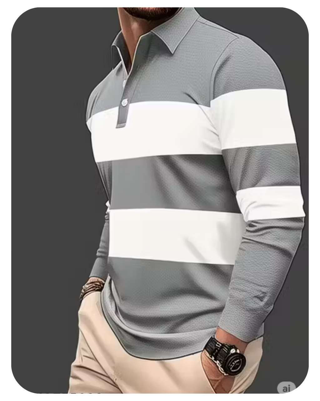Men’s Casual Full‑Sleeve Striped Lycra T‑Shirt – Relaxed Fit, Affordable & Trendy | Made in India