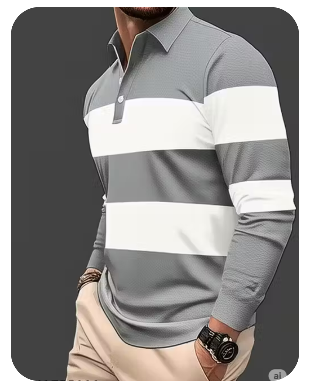 Men’s Casual Full‑Sleeve Striped Lycra T‑Shirt – Relaxed Fit, Affordable & Trendy | Made in India