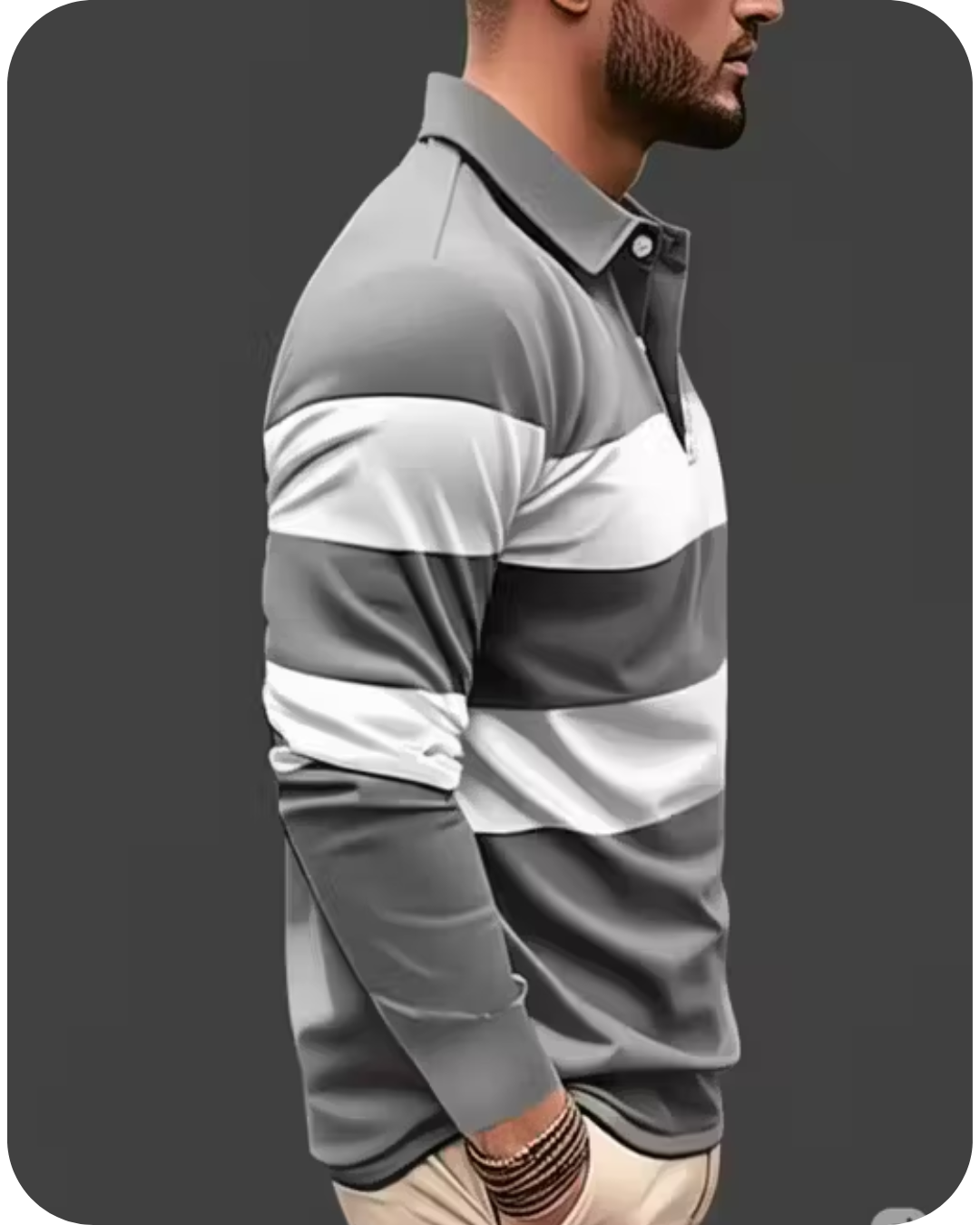 Men’s Casual Full‑Sleeve Striped Lycra T‑Shirt – Relaxed Fit, Affordable & Trendy | Made in India