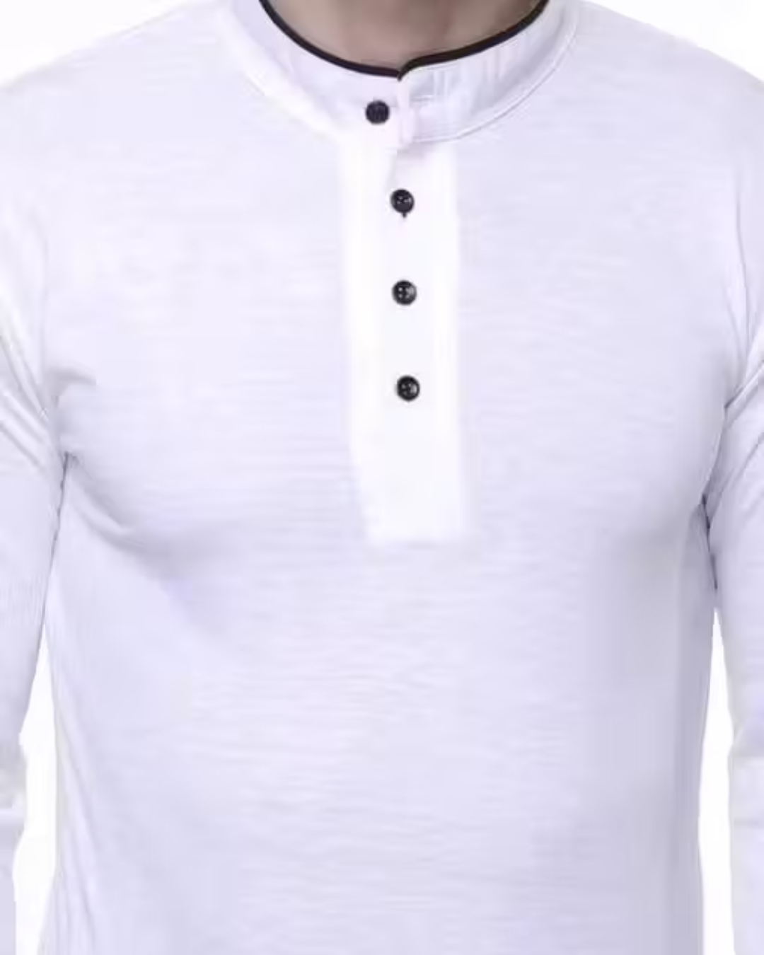 Men’s Solid Polyester Mandarin Collar Full‑Sleeve T‑Shirt – Regular Fit | Stylish, Lightweight & Affordable