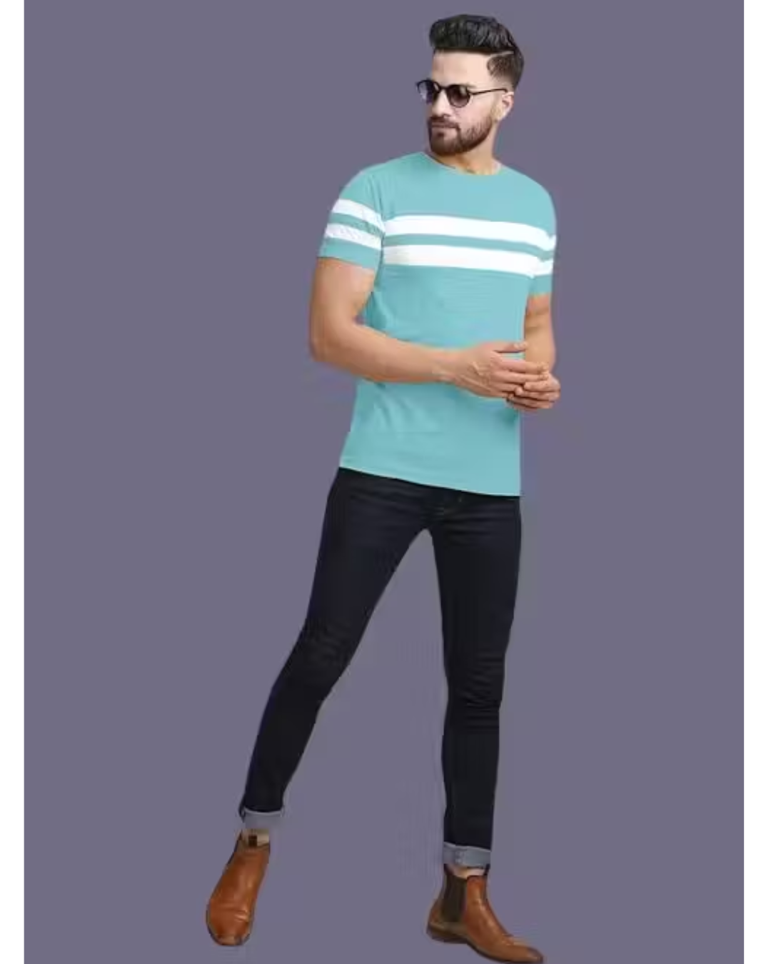 Wear Your Style: Trendy Striped Cotton‑Blend T‑Shirt – Short Sleeves | Versatile & Comfortable