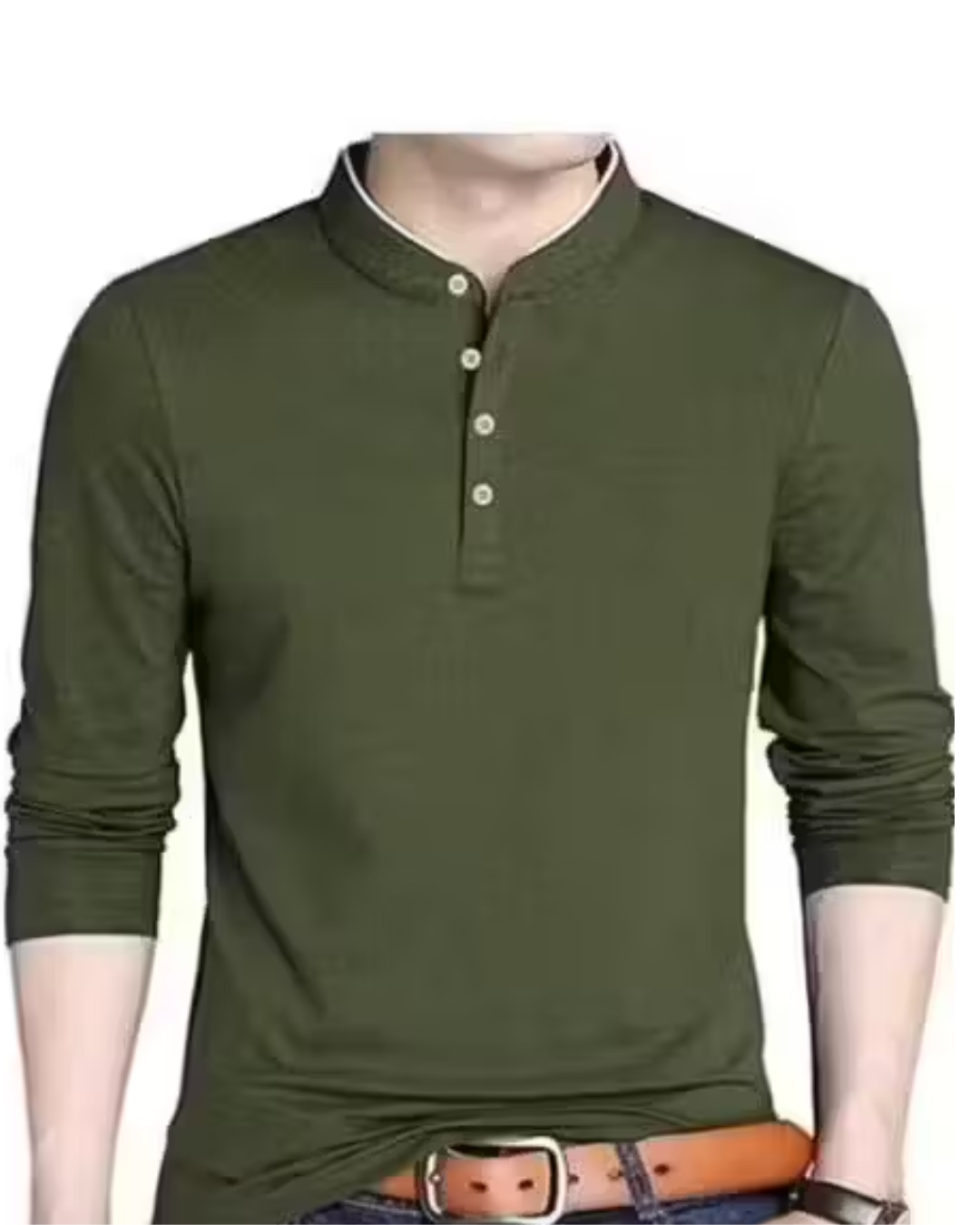 Men’s Slim‑Fit V‑Neck Full‑Sleeve T‑Shirt – Cotton Blend, Multicoloured & Solid Options | Comfortable Daily Wear