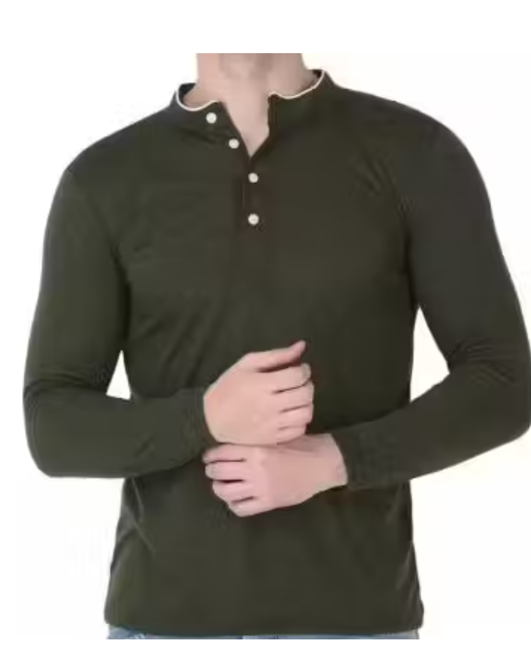 Men’s Slim‑Fit V‑Neck Full‑Sleeve T‑Shirt – Cotton Blend, Multicoloured & Solid Options | Comfortable Daily Wear