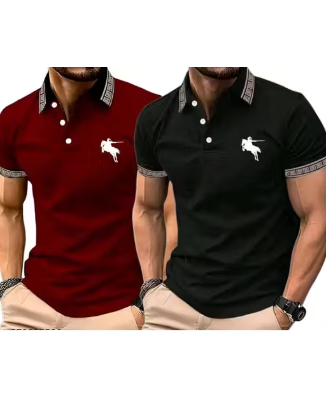 Matty Fabric Polo T‑Shirt for Summer – Cotton‑Blend, Smart Fit, Pack of 2 | India-Made, Breathable & Stylish