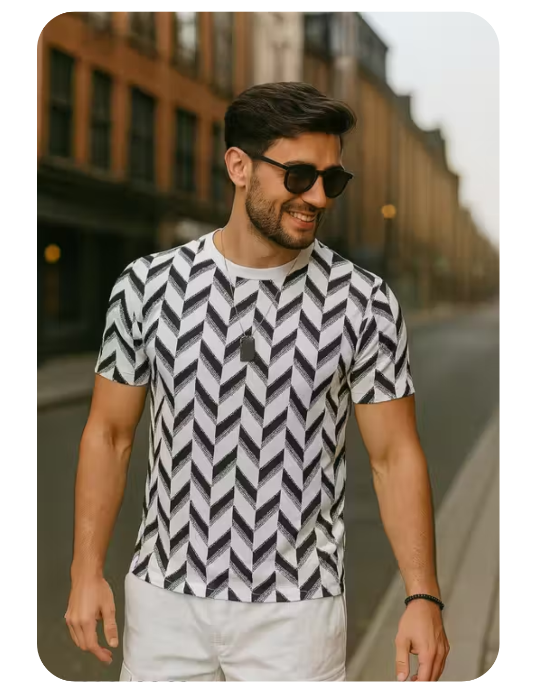 Eyebogler Men’s Regular Fit Printed Round Neck T‑Shirt – Polycotton, Long Sleeves, Made in India