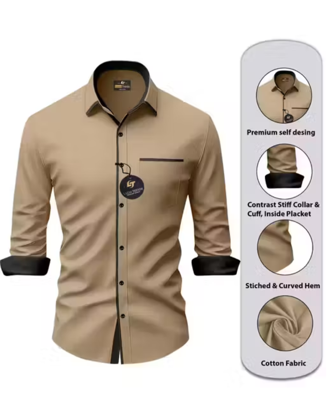 Men Regular Fit Solid Shirt