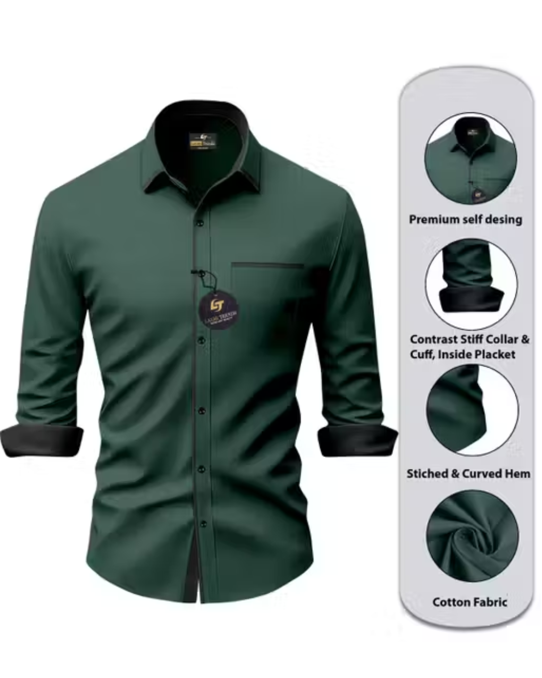 Men Regular Fit Solid Shirt
