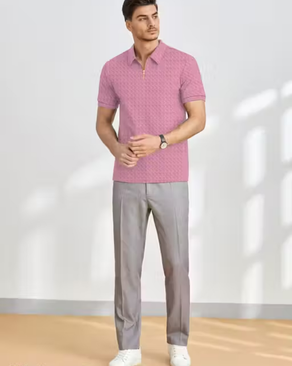 SELF DESIGN POLO T SHIRT FOR MEN AND BOYS