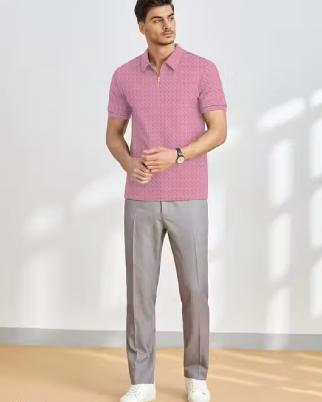 SELF DESIGN POLO T SHIRT FOR MEN AND BOYS