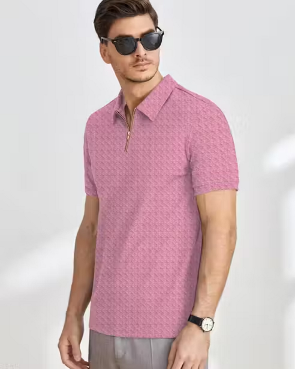 SELF DESIGN POLO T SHIRT FOR MEN AND BOYS