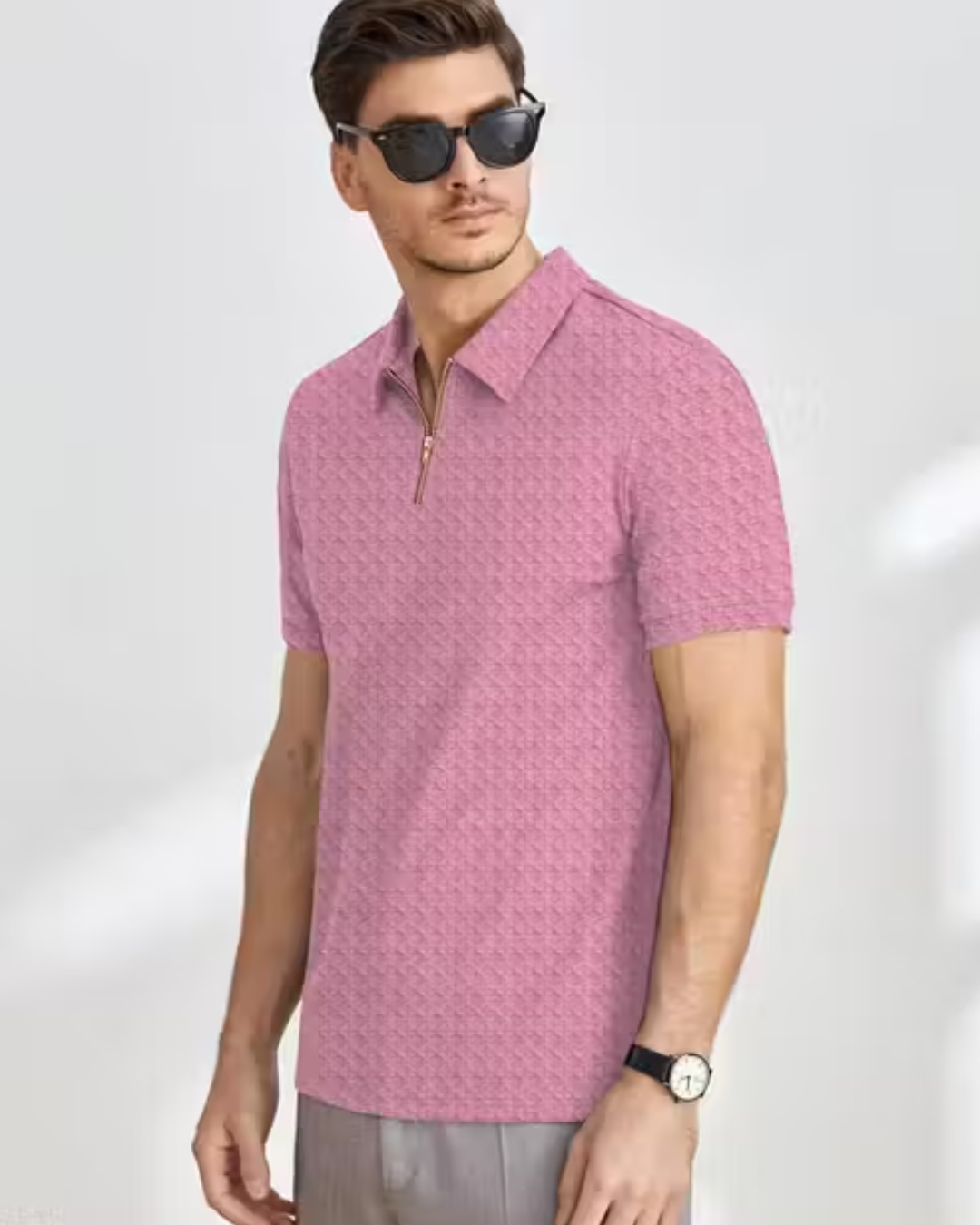 SELF DESIGN POLO T SHIRT FOR MEN AND BOYS