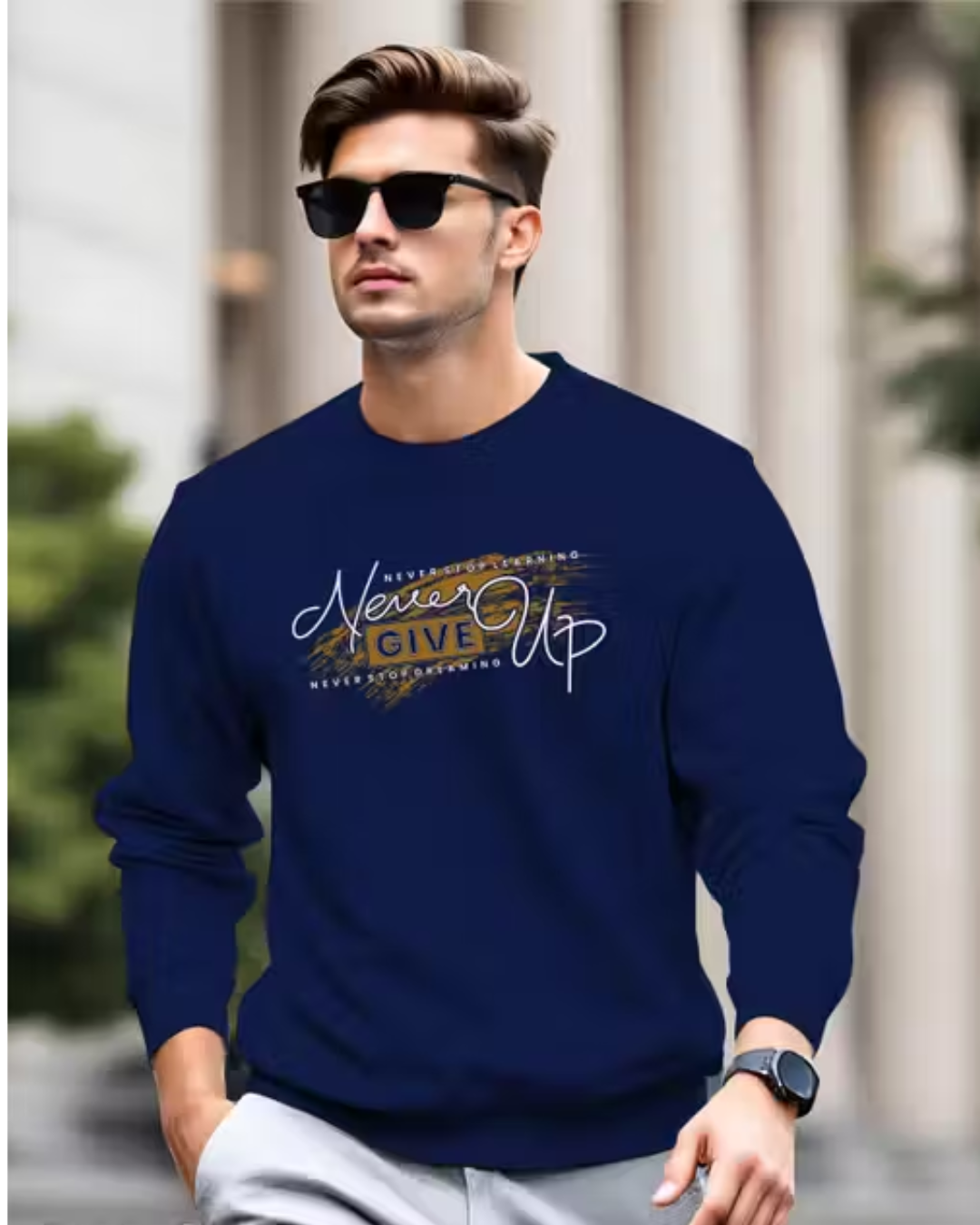 Pretty Designer Men’s Full-Sleeve Green T‑Shirt