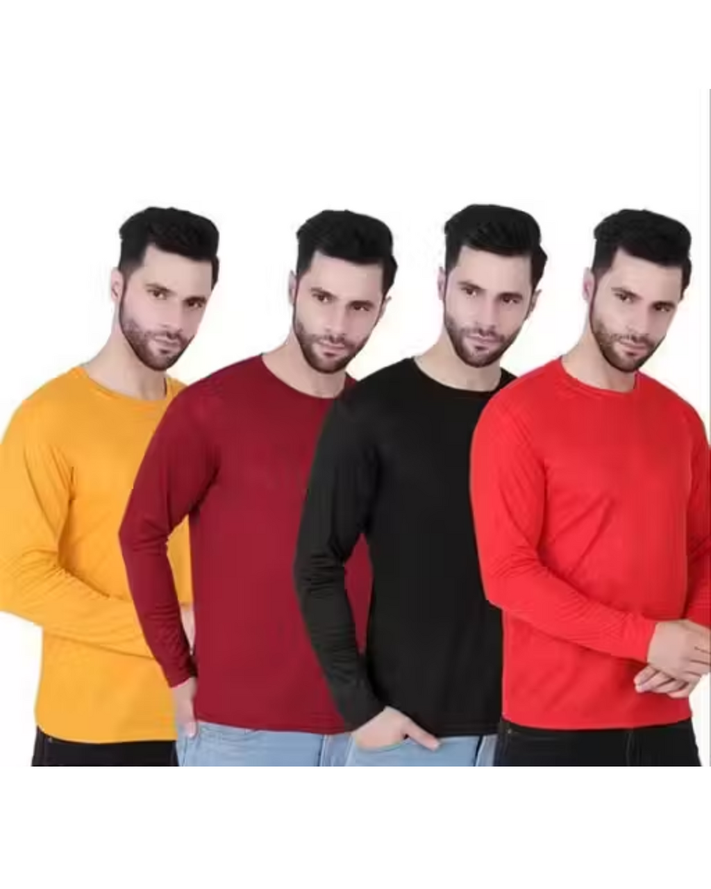 Pack of 4 – Fabshore DriFit Polyester Full‑Sleeve Tees